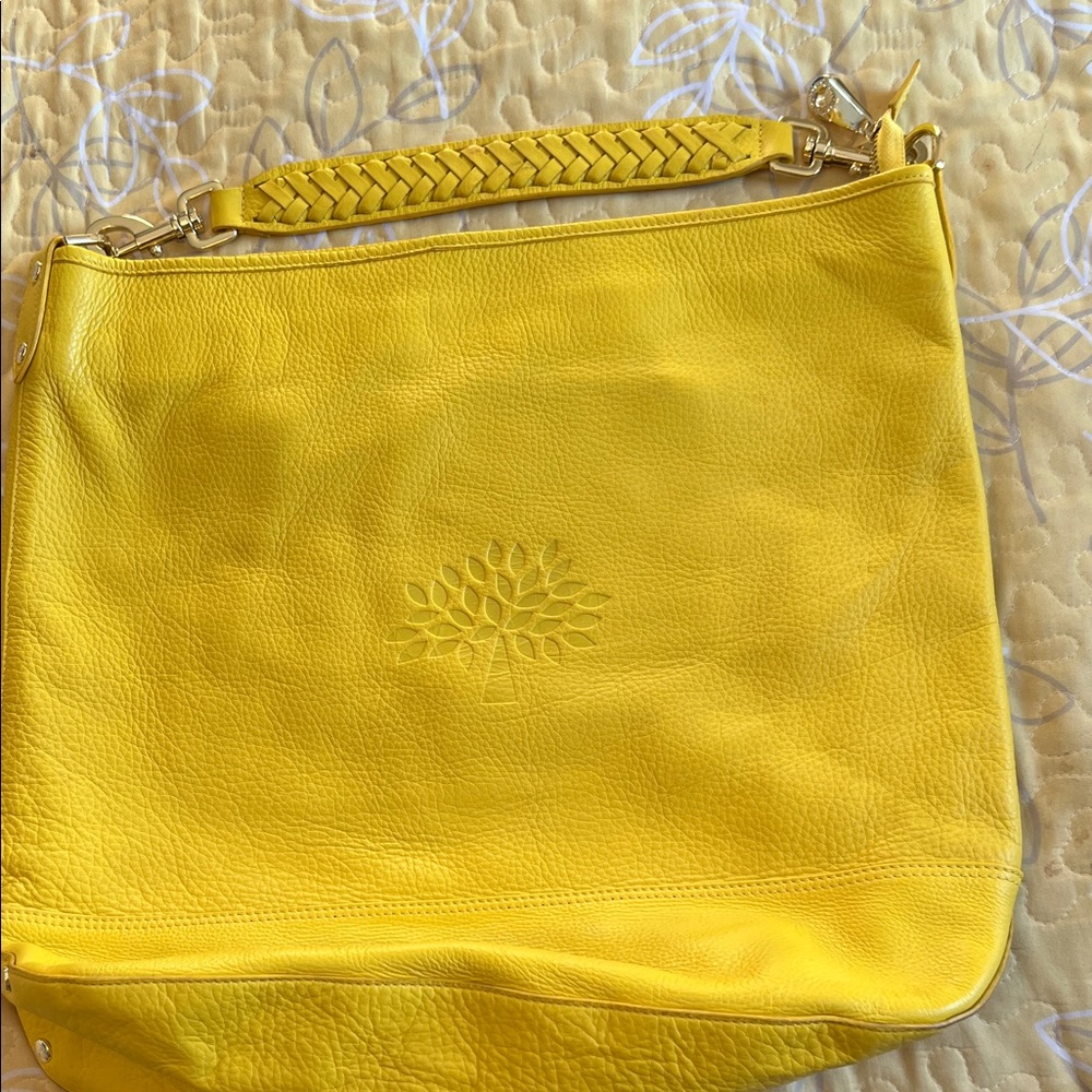 Yellow Woven Leather Bag